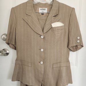 Kasper Suit size 14 tan pinstripe